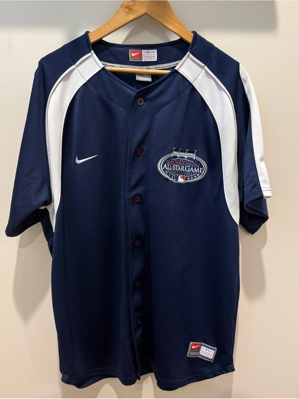Nike Navy and White Mens XL All-Star Game Baseball Jersey